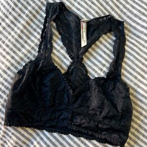 Free People Black Lace Bralette Size Small